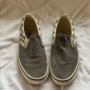 Vans Women Checkered Slip-On Black and Cream Sneakers